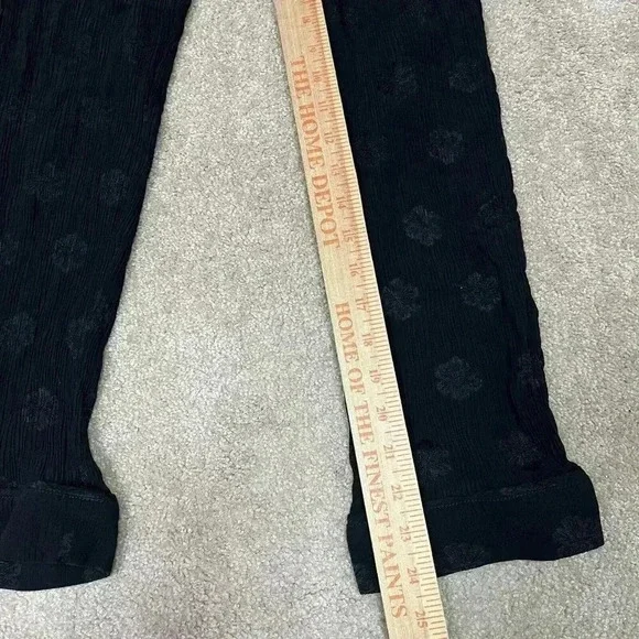 Madewell Pants Black Floral Women's Size Small Elastic Waist - Picture 4 of 10